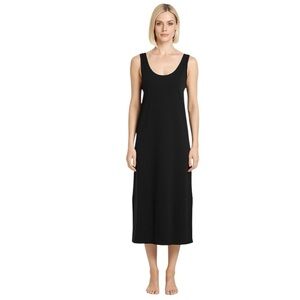 NWT Halara Black Sleeveless Midi Dress Plunge Back, Size XL